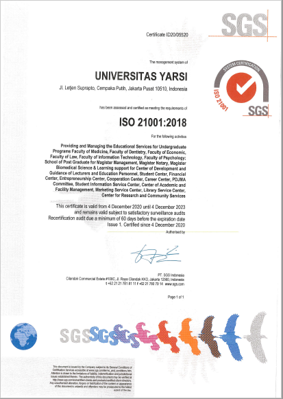 Sertifikat ISO 21001-2018